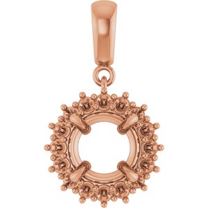 10K Rose Gold 8.2 mm Round Pendant Mounting – image 2