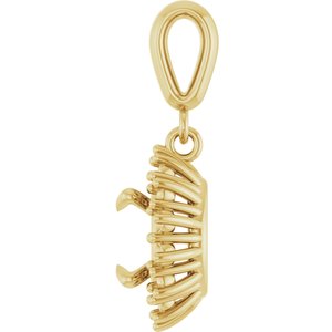 18K Yellow Gold 7 mm Round Pendant Mounting – image 6