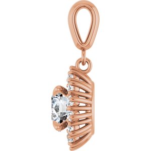 10K Rose Gold 7 mm Round Pendant Mounting – image 5