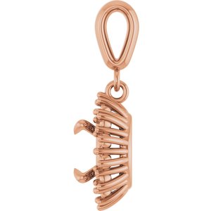 14K Rose Gold 7 mm Round Pendant Mounting – image 6
