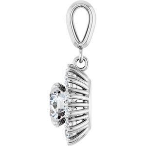 10K White Gold 7 mm Round Pendant Mounting – image 5