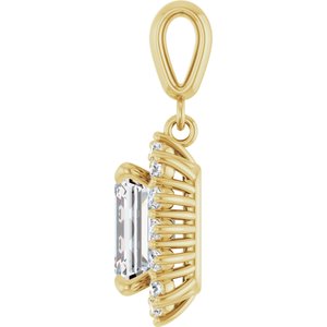 18K Yellow Gold 9x7 mm Emerald Pendant Mounting – image 5