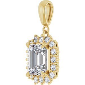 10K Yellow Gold 9x7 mm Emerald Pendant Mounting – image 3