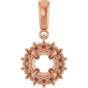10K Rose Gold 6.5 mm Round Pendant Mounting – image 2