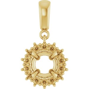 18K Yellow Gold 6.5 mm Round Pendant Mounting – image 2
