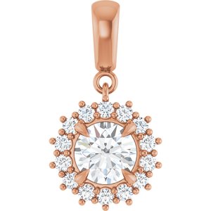 10K Rose Gold 6.5 mm Round Pendant Mounting