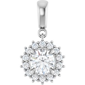 14Kx1 White Gold 6.5 mm Round Pendant Mounting