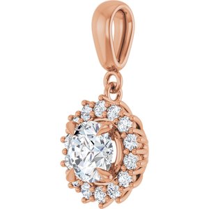 10K Rose Gold 6.5 mm Round Pendant Mounting – image 3