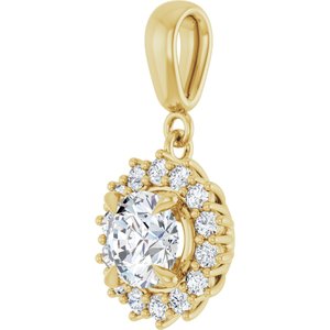 18K Yellow Gold 6.5 mm Round Pendant Mounting – image 3