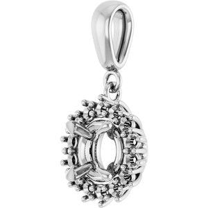 Sterling Silver 6.5 mm Round Pendant Mounting – image 4