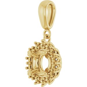 18K Yellow Gold 6.5 mm Round Pendant Mounting – image 4