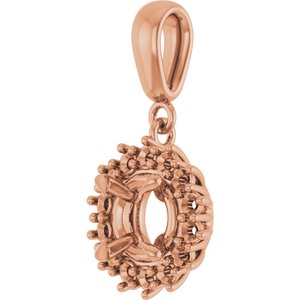 10K Rose Gold 6.5 mm Round Pendant Mounting – image 4