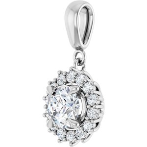 10K White Gold 6.5 mm Round Pendant Mounting – image 3