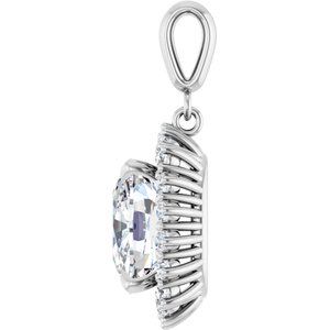 14Kx1 White Gold 11x9 mm Elongated Cushion Pendant Mounting – image 5