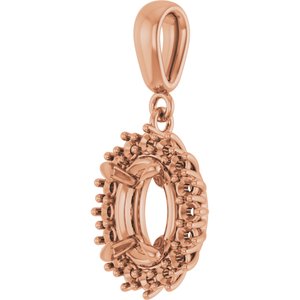 10K Rose Gold 8.5x6.5 mm Oval Pendant Mounting – image 4