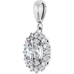18K White Gold 8.5x6.5 mm Oval Pendant Mounting – image 3