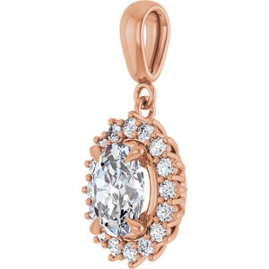 18K Rose Gold 8.5x6.5 mm Oval Pendant Mounting – image 3