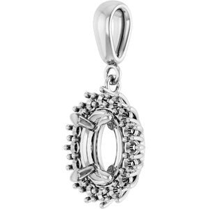 10K White Gold 8.5x6.5 mm Oval Pendant Mounting – image 4