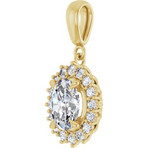 18K Yellow Gold 8.5x6.5 mm Oval Pendant Mounting – image 3