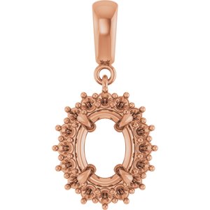 10K Rose Gold 8.5x6.5 mm Oval Pendant Mounting – image 2
