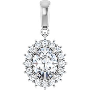 Sterling Silver 8.5x6.5 mm Oval Pendant Mounting