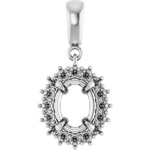 Sterling Silver 8.5x6.5 mm Oval Pendant Mounting – image 2