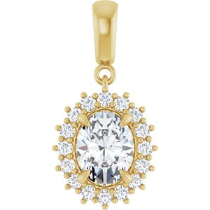 10K Yellow Gold 8.5x6.5 mm Oval Pendant Mounting