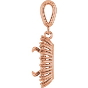 18K Rose Gold 9x7 mm Oval Pendant Mounting – image 6