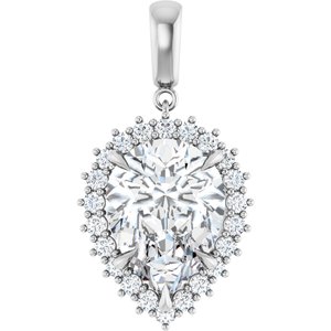 14Kx1 White Gold 16x12 mm Pear Pendant Mounting