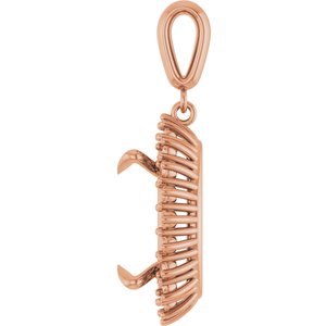 10K Rose Gold 16x12 mm Oval Pendant Mounting – image 6