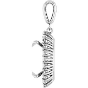 18K White Gold 16x12 mm Oval Pendant Mounting – image 6