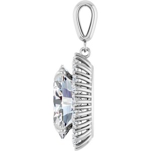 10K White Gold 16x12 mm Oval Pendant Mounting – image 5