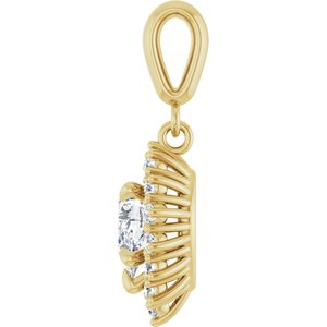 18K Yellow Gold 7x5 mm Pear Pendant Mounting – image 5