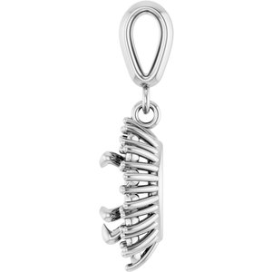 18K White Gold 7x5 mm Pear Pendant Mounting – image 6