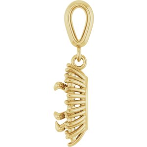 14K Yellow Gold 7x5 mm Pear Pendant Mounting – image 6