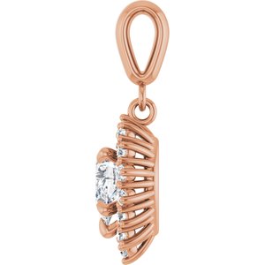14K Rose Gold 7x5 mm Pear Pendant Mounting – image 5