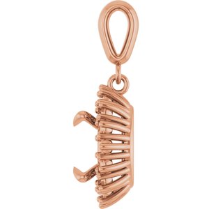 14K Rose Gold 9 mm Round Pendant Mounting – image 6