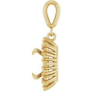 14K Yellow Gold 9 mm Round Pendant Mounting – image 6