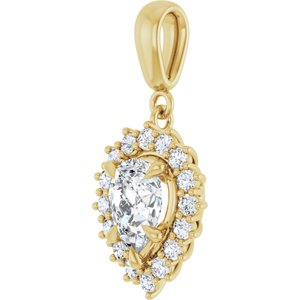 10K Yellow Gold 8x6 mm Pear Pendant Mounting – image 3