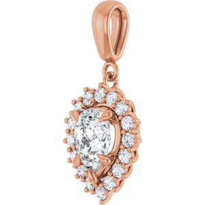 18K Rose Gold 8x6 mm Pear Pendant Mounting – image 3