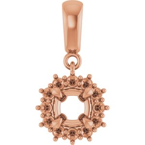 10K Rose Gold 5x5 mm Cushion Pendant Mounting – image 2