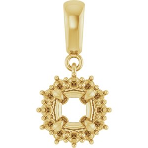 18K Yellow Gold 5x5 mm Cushion Pendant Mounting – image 2