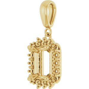 10K Yellow Gold 8.5x6.5 mm Emerald Pendant Mounting – image 4