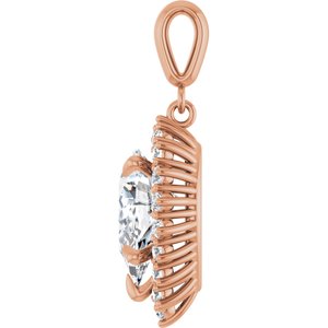 18K Rose Gold 12x8 mm Pear Pendant Mounting – image 5