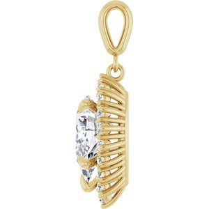 10K Yellow Gold 12x8 mm Pear Pendant Mounting – image 5