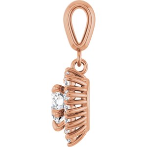 10K Rose Gold 5.5x5.5 mm Heart Pendant Mounting – image 5