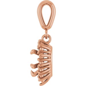 14K Rose Gold 5.5x5.5 mm Heart Pendant Mounting – image 6