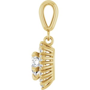 18K Yellow Gold 5.5x5.5 mm Heart Pendant Mounting – image 5