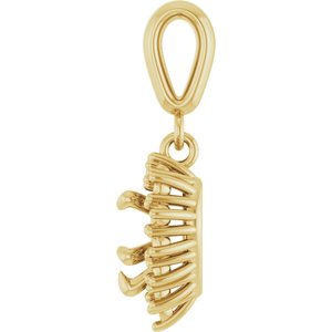 18K Yellow Gold 5.5x5.5 mm Heart Pendant Mounting – image 6