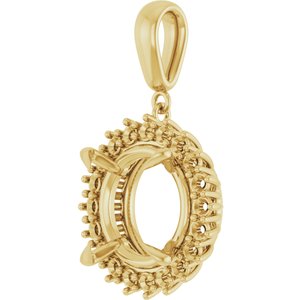 10K Yellow Gold 14 mm Round Pendant Mounting – image 4